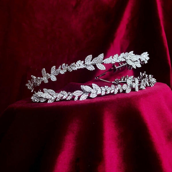 Bridal Crown - Tiara with Crystals Branch Style