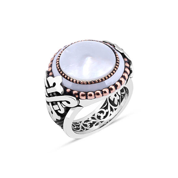 Flat Mother of Pearl Stones Ring and Ring Stones