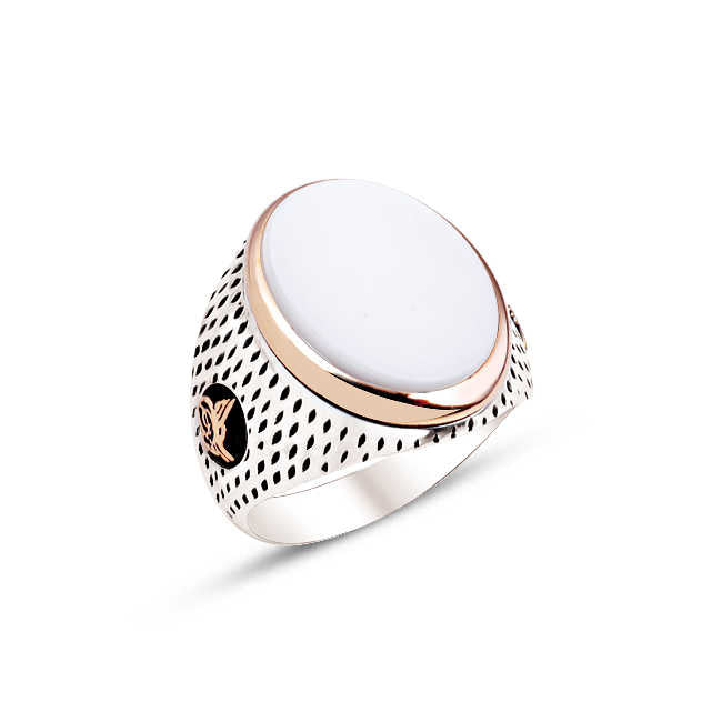 Sterling Silver Pearl Stone Point Cased Ring