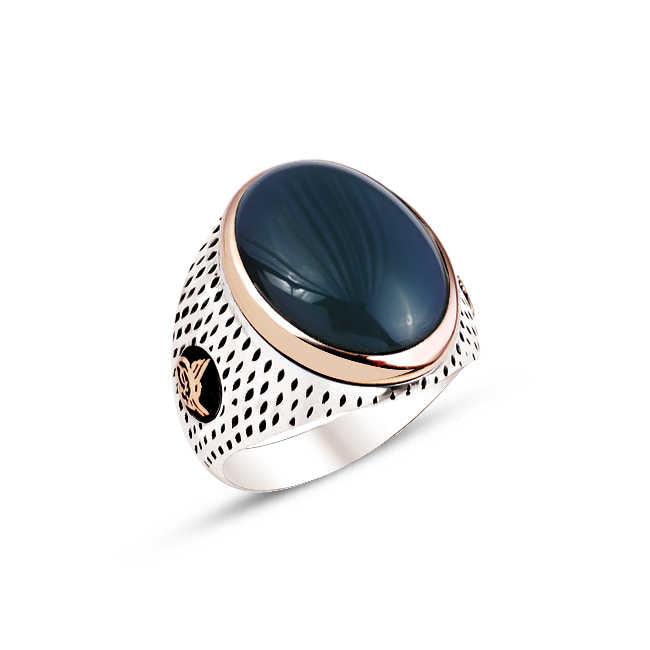 Silver Green Agate Hooded Gemstone Point Cased Ring