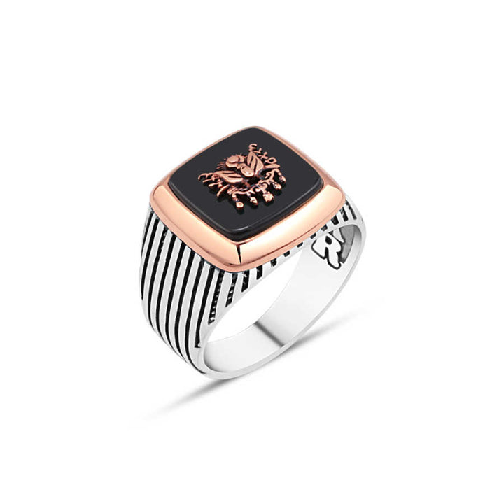 Ottoman Coat of Arms on Onyx Stone Men's Ring