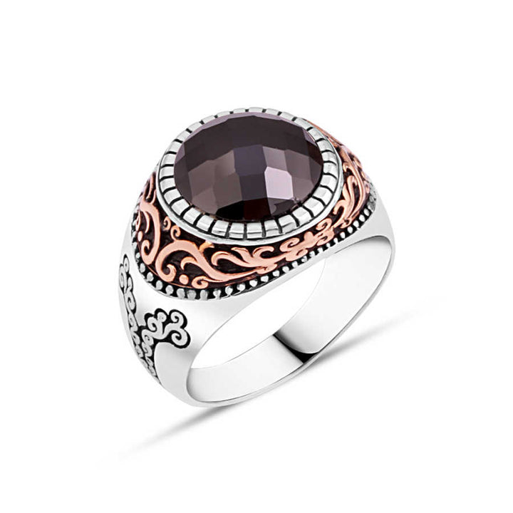Black Zircon Stone Men's Ring