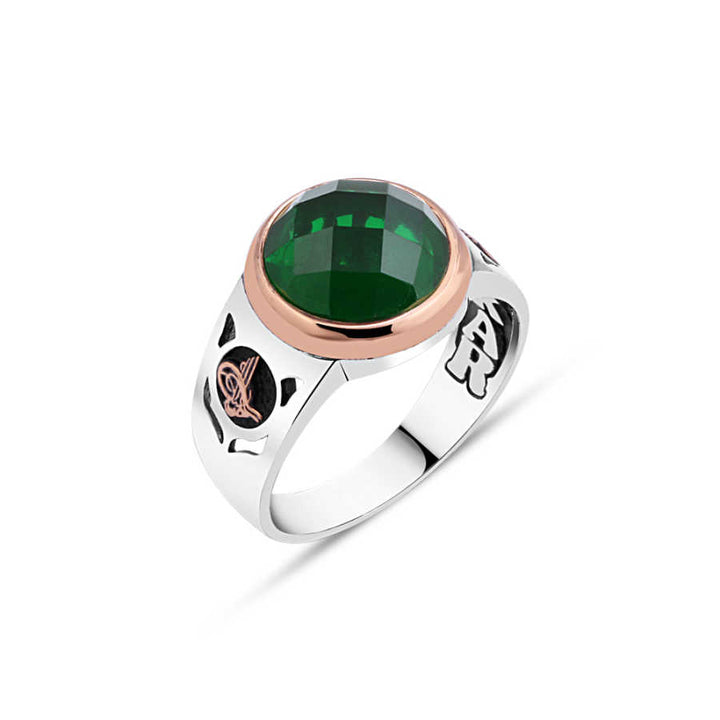 Green Zircon Stone Men's Ring